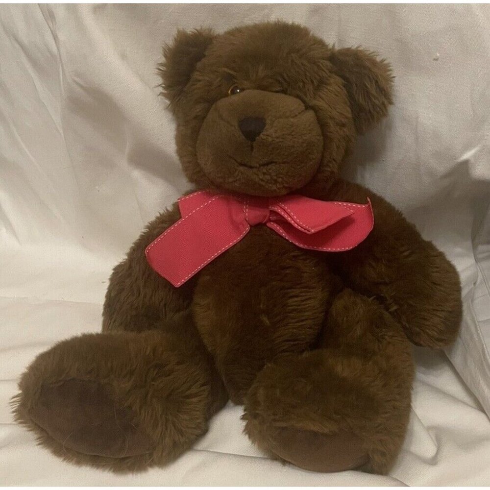 ProFlowers Teddy Bear Brown Red Ribbon 12”